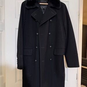 Express Men's Elegant Black Pea Coat